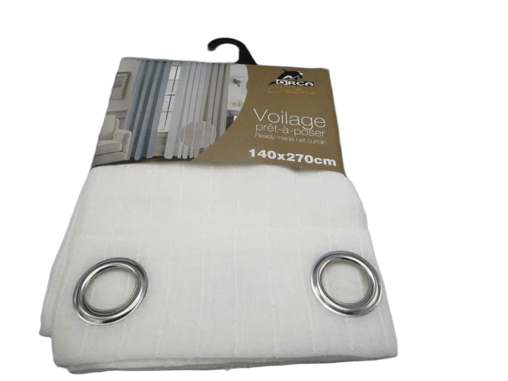 Curtain Voile Window Curtain 8 Rings 100% Polyester 140gsm 43x28x26