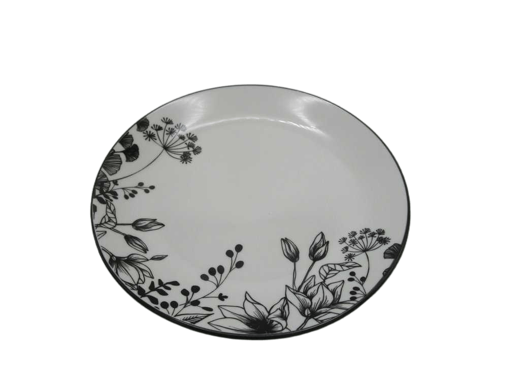 Plate Dess White Floral D20