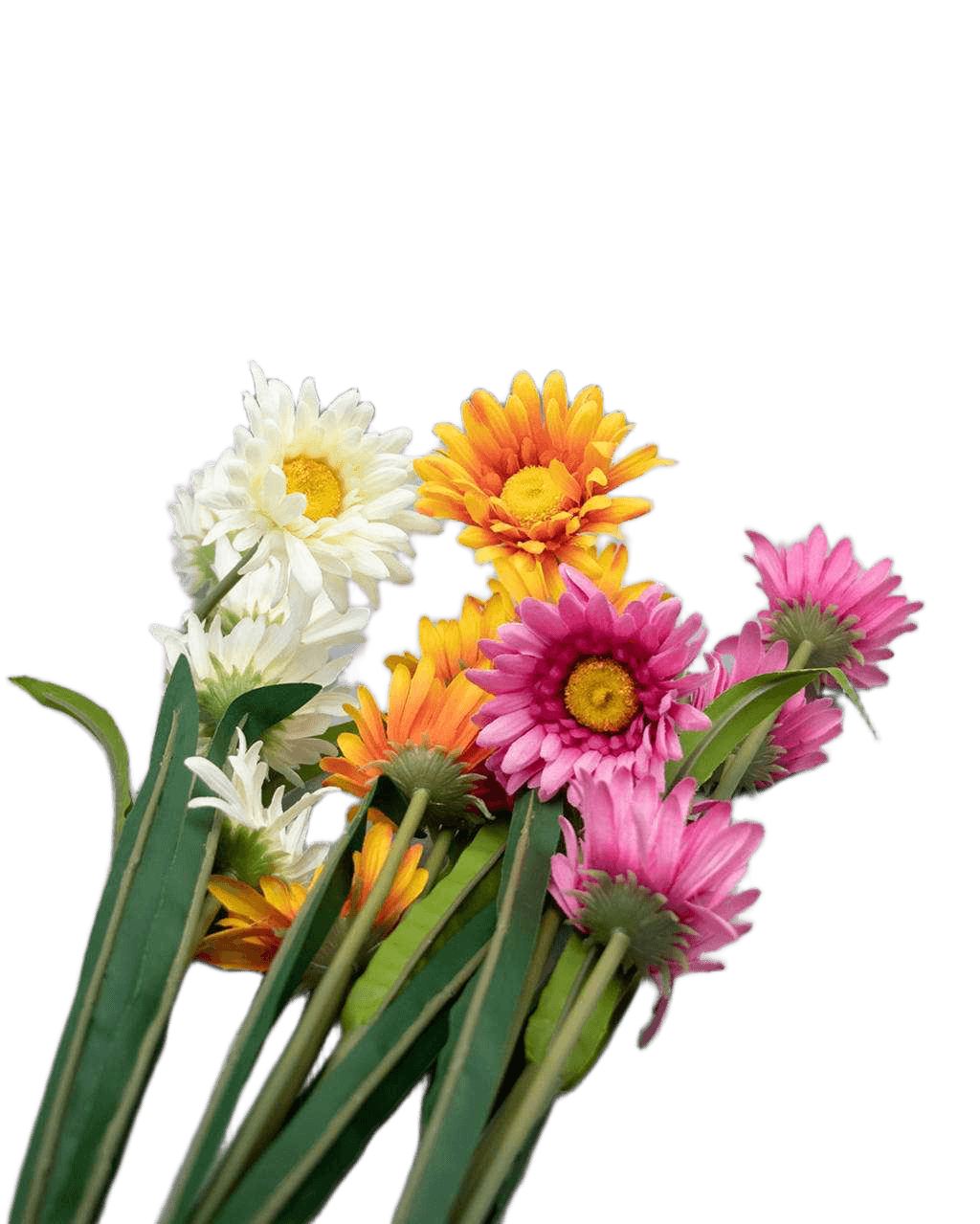 Artificial Flower Gerbera X 5 Flowers Ass 3 Colors White Pink Orange 101 Cm