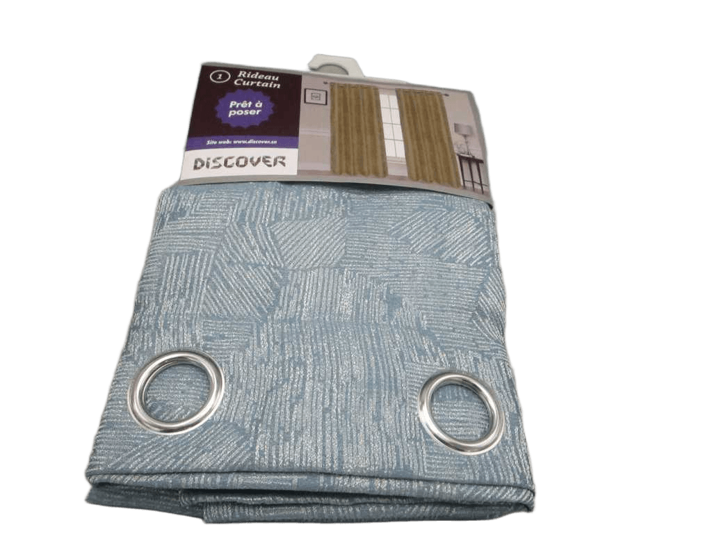 Curtain With 8 Round Rings Silver Brass 100% Polyester 160 Gsm