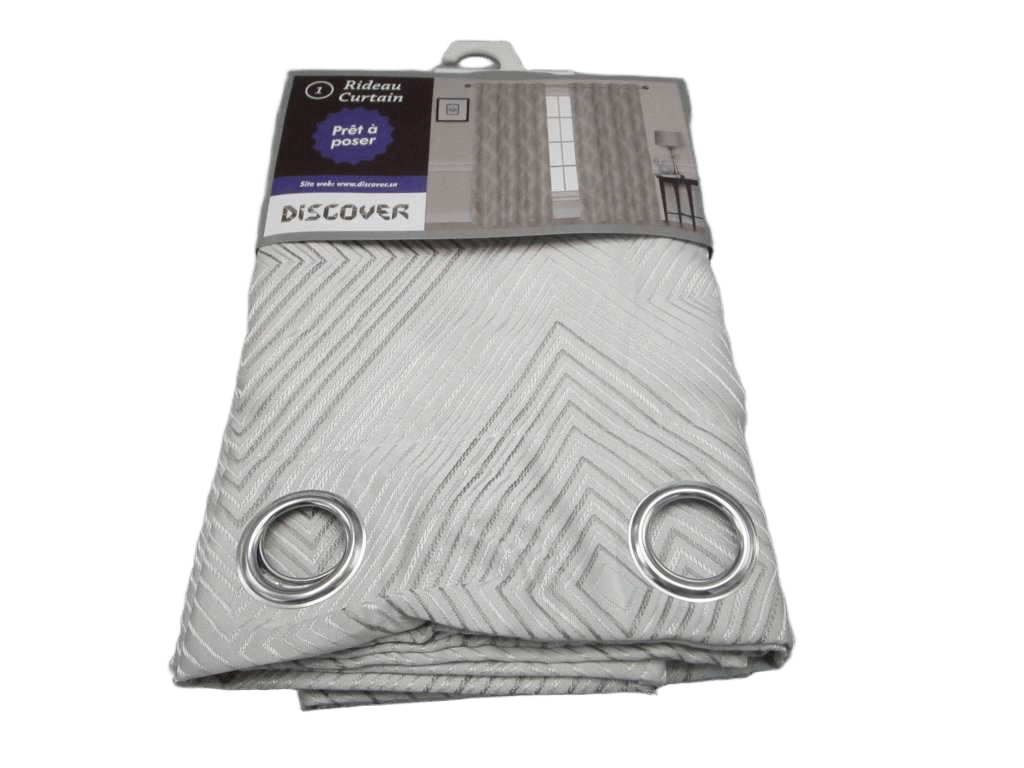 Curtain With 8 Round Rings Silver Brass 100% Polyester 165 Gsm