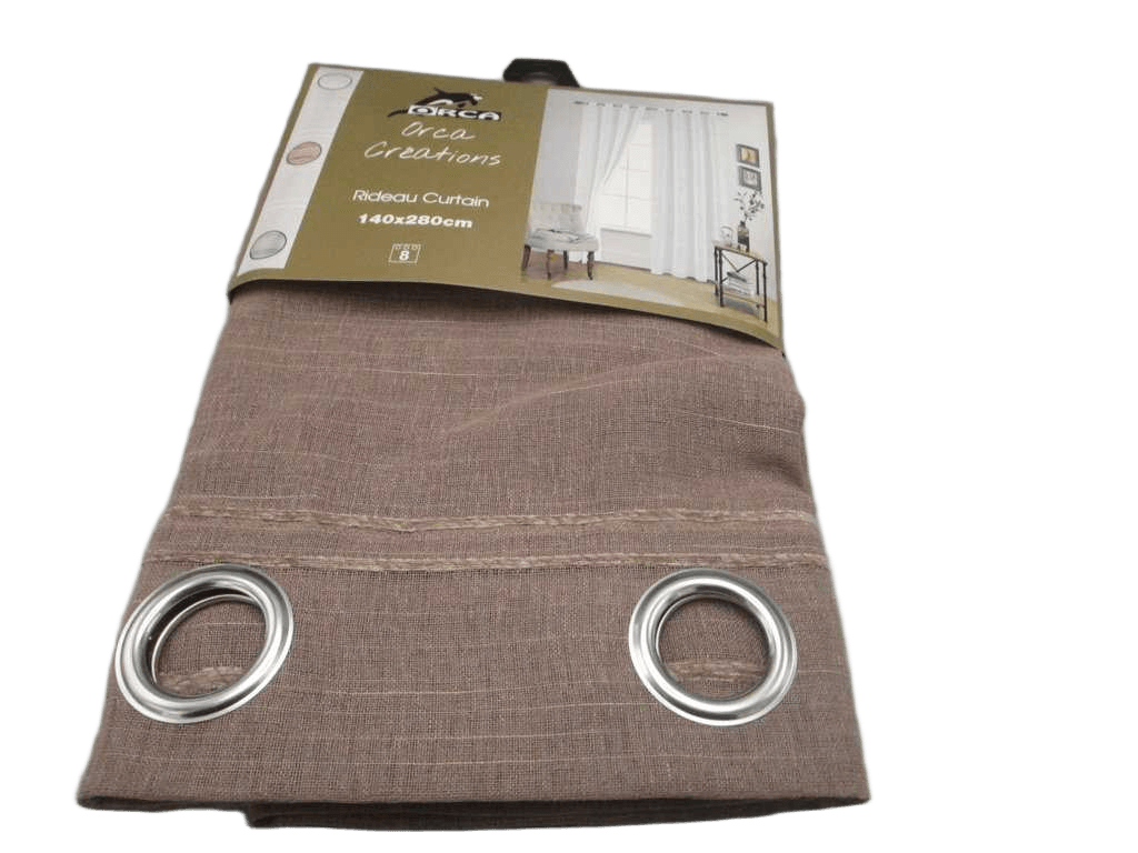 Curtain 140x280 Cm 100% Polyester 8 Ring 140gsm With Packing Hanger