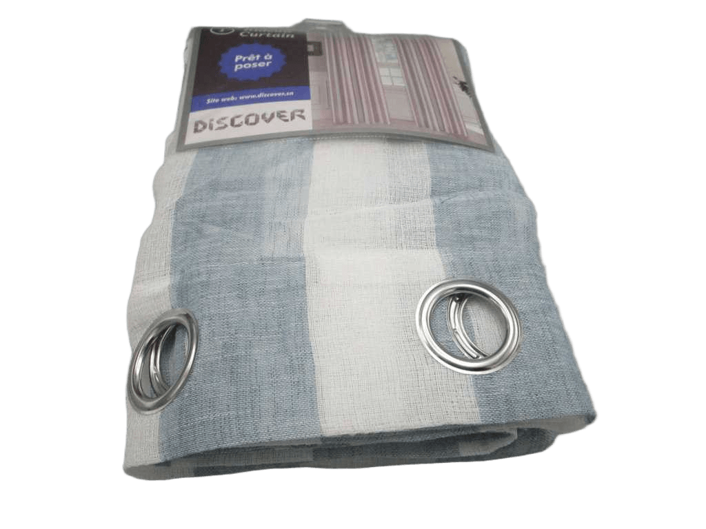 Curtain, 14 Rings Silver 100% Polyester, Gsm: 140g