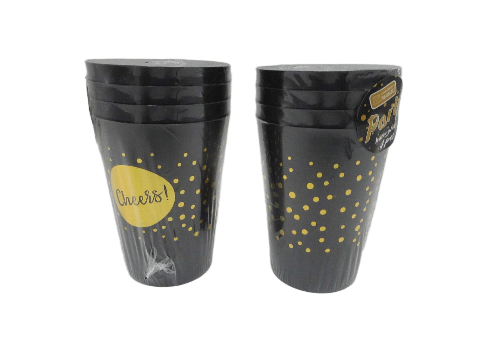Water Glass Set Of 4pcs Black