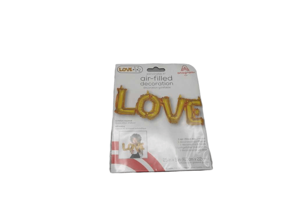 Balloon Supershape Phrase "love" Gold Foil P35 Packaged 63 X22 Cm