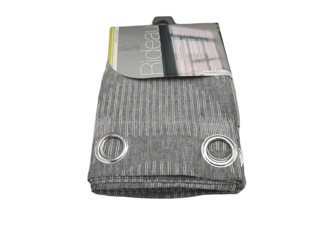 Curtain 250*270, Linen+voile 8 Rings Silver 125gsm1 Black250x270