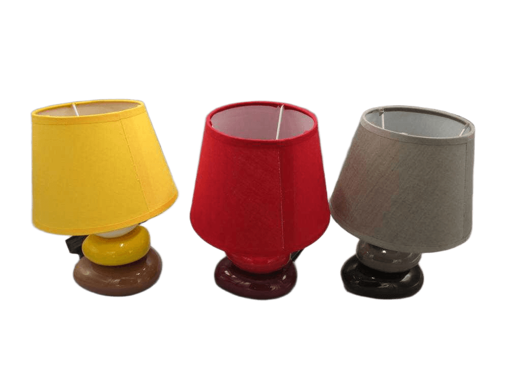 Table Lamp Ceramic + Fabric Stone Base Mix Color Packing