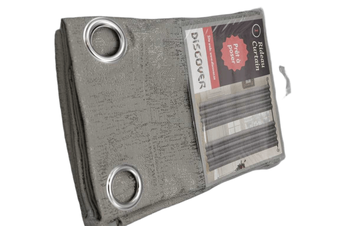 Curtain, 8 Rings Silver 100% Polyester Jacquard Gsm: 150 G Grey 1cl=