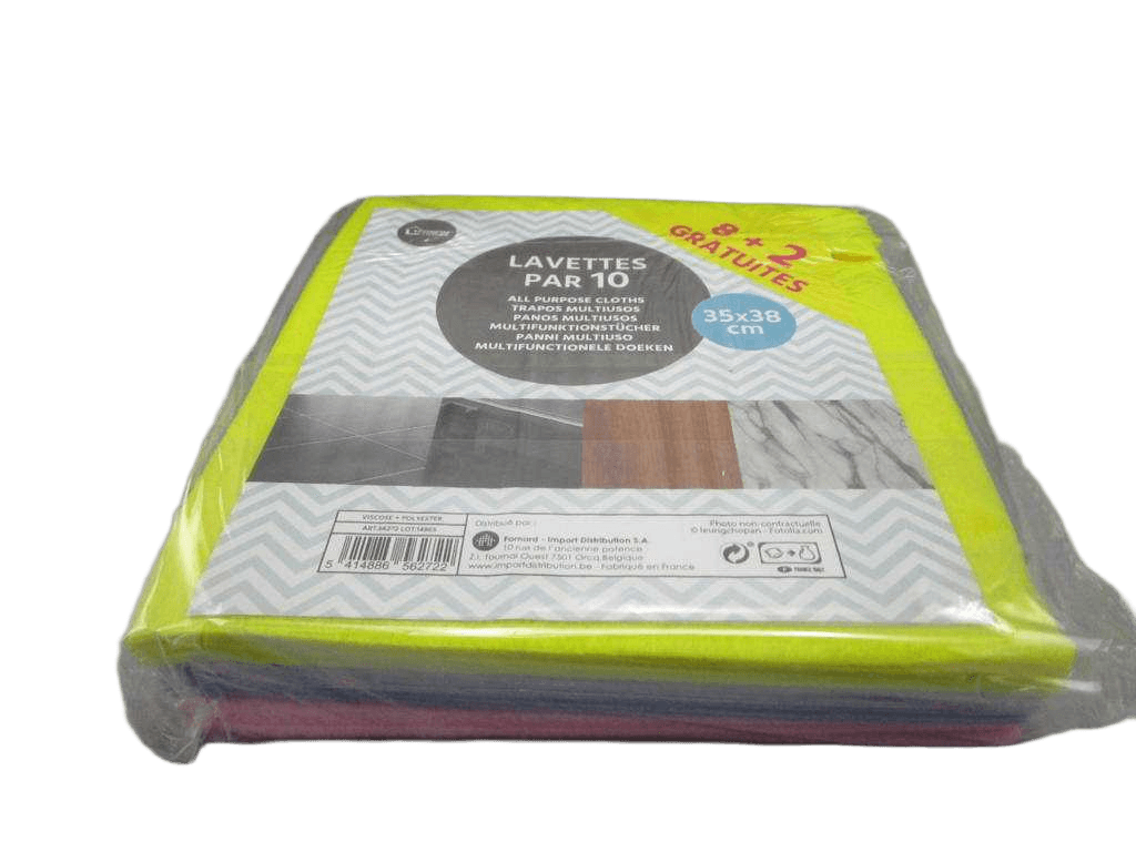 Mop X10pcs 35x38cm 3 Colors Assorted Yellow/Pink/Blue