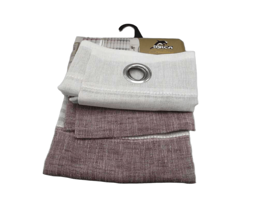 Curtain Yarn Dyed Voile Window Curtain 8 Rings 100% Polyester 130gsm 43x28x25