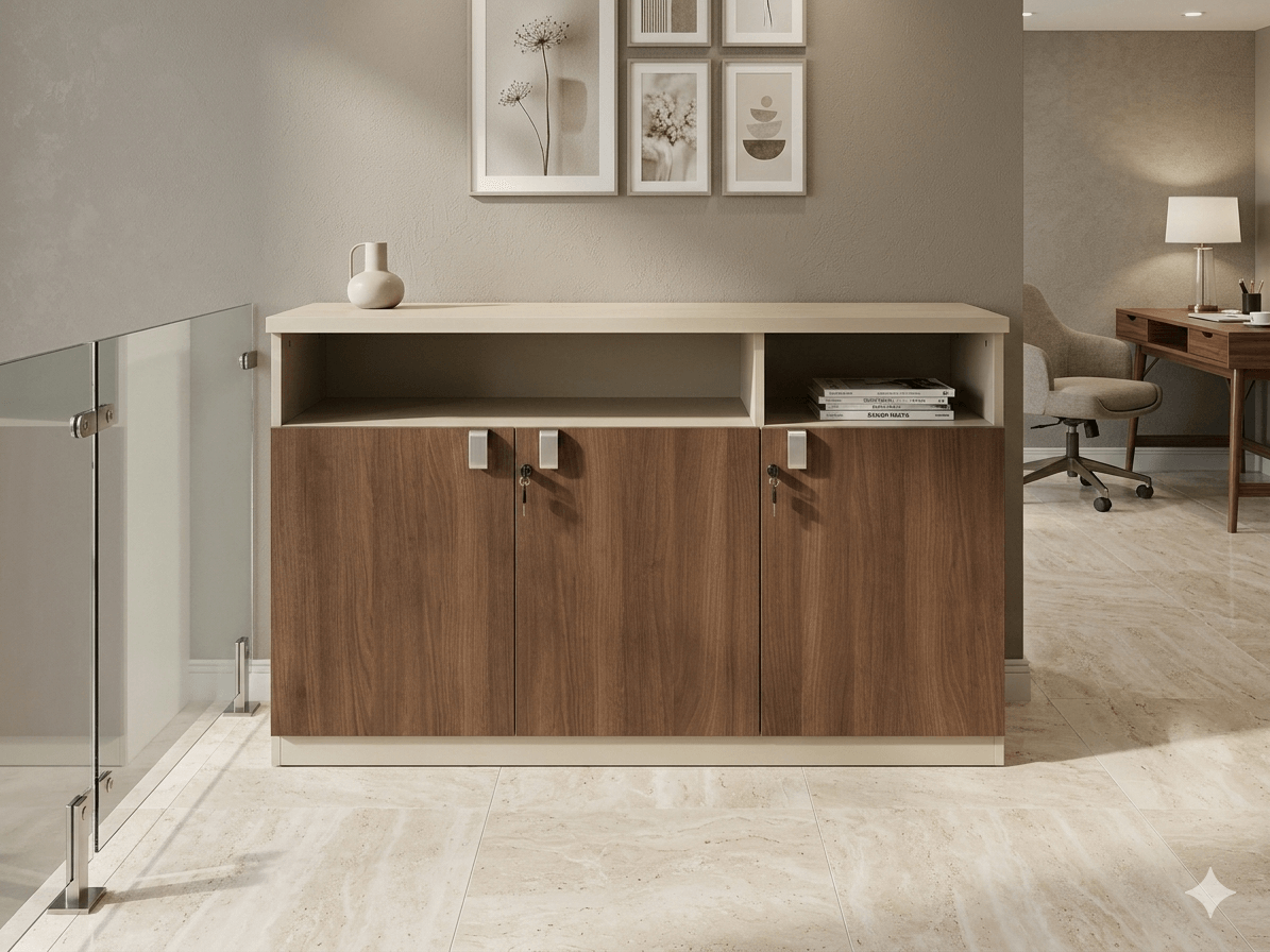 Cabinet 3d Walnut + Soft White Melamine 1200x400x800