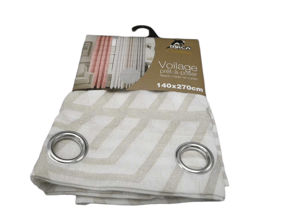 Curtain Dwoli Cutting Voile Window Curtain 8 Rings 100% Polyester 110gsm 43x28x23