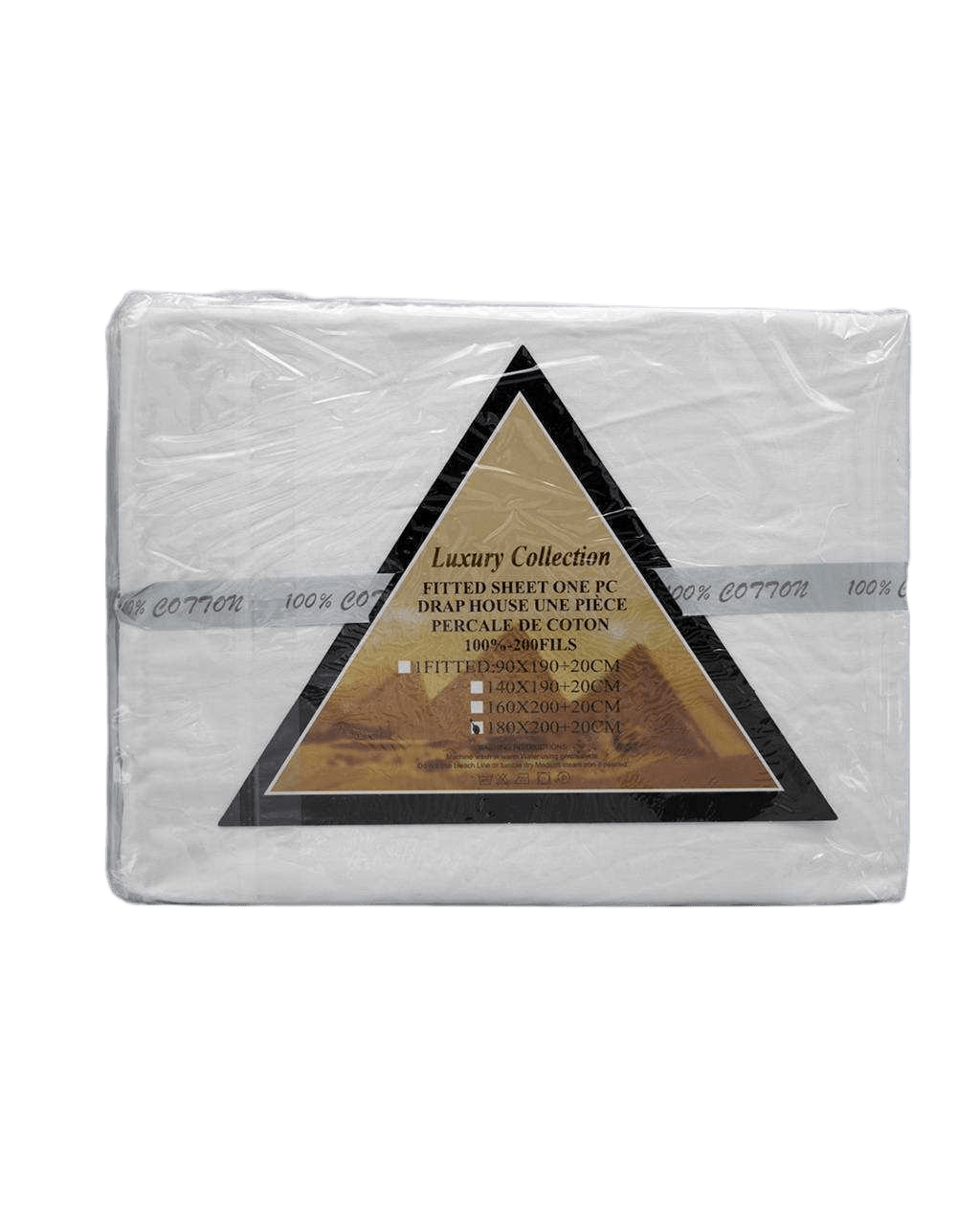 Fitted Sheet 180*200+20 White 100% Coton, T205, 133+72