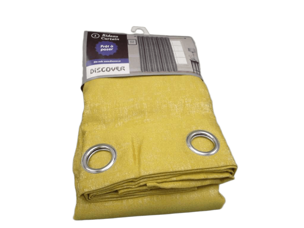 Curtain With 14 Round Rings Silver Brass 100% Polyester 160gsm