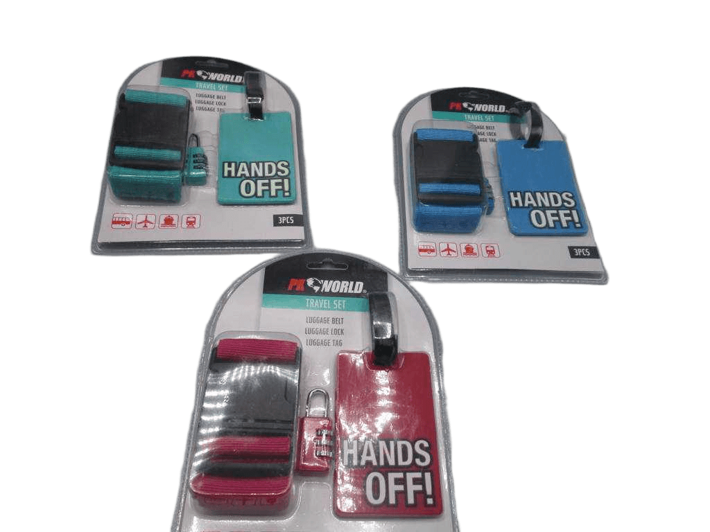 Travel Set 3pcs 3 Ass Clr 1cl=