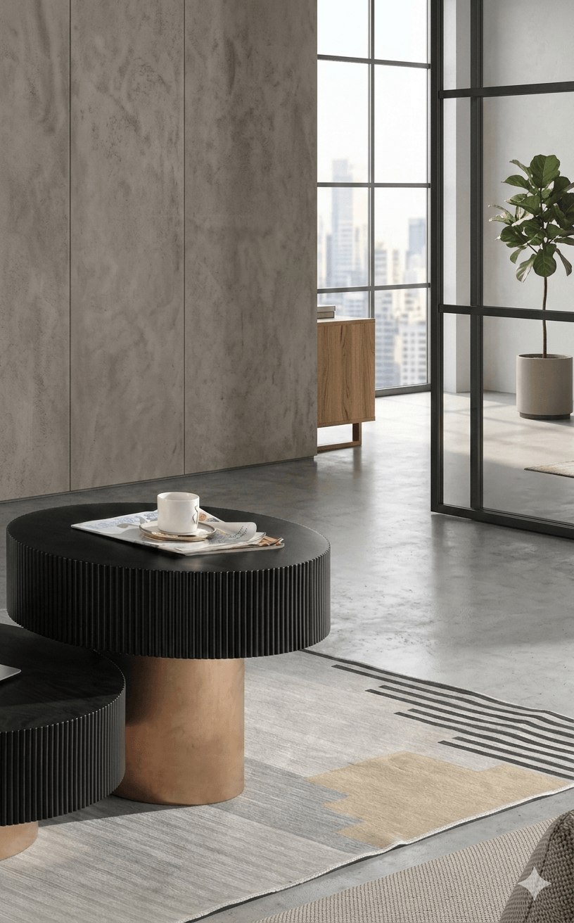 Coffee Table Mdf+wood Veneer, Metalblack