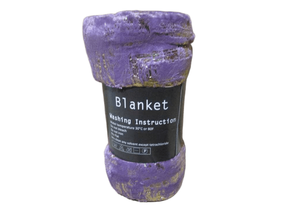 Plain Blanket 280gsm W Black Paper Card Rolling Packing Purple 130*180