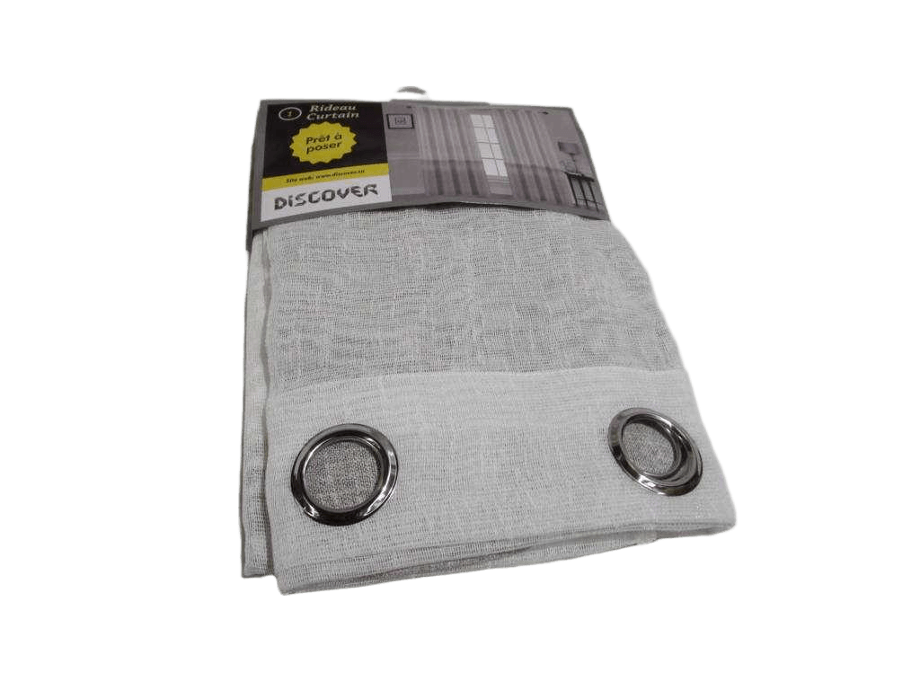 Curtain With 8 Round Rings Silver Brass 100% Polyester 100 Gsm Voilage 1cl=