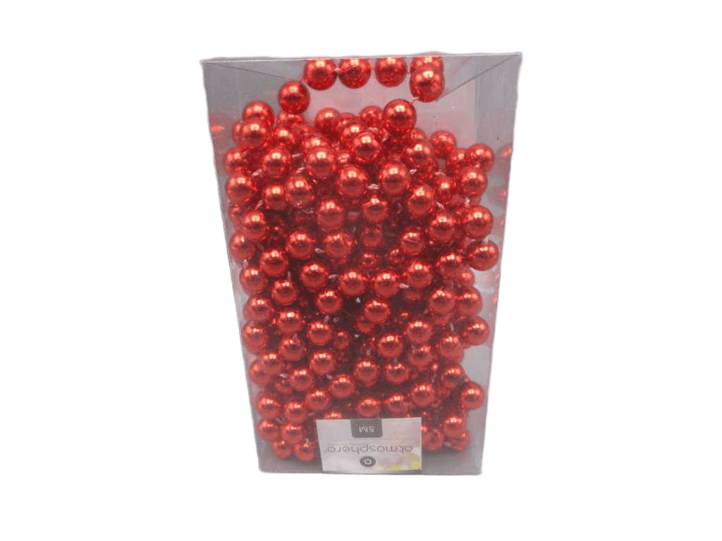 Christmas Pearl Garland Red 10mmx5m