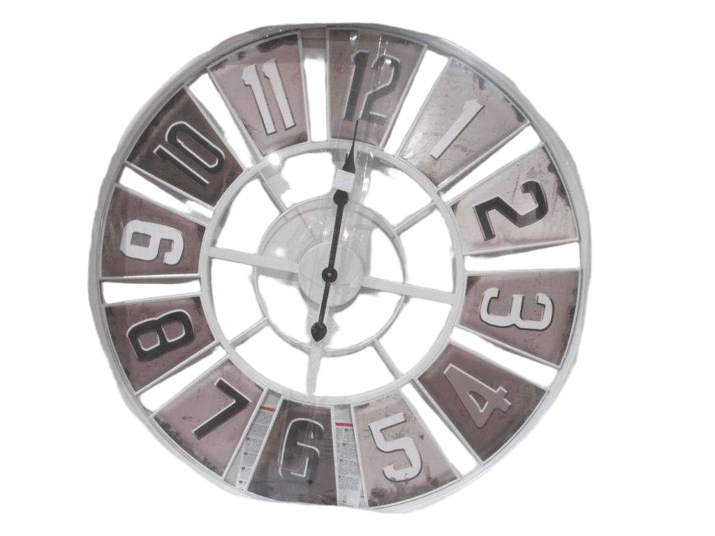 Clock Wall Metal 80cm White 1cl=