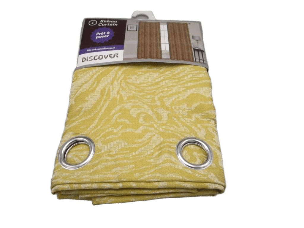 Curtain With 8 Round Rings Silver Brass 100% Polyester 165 Gsm