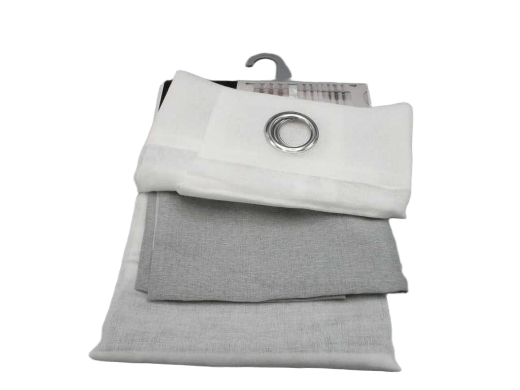 Curtain Yarn Dyed Voile Window Curtain 8 Rings 100% Polyester 95gsm 43x28x23