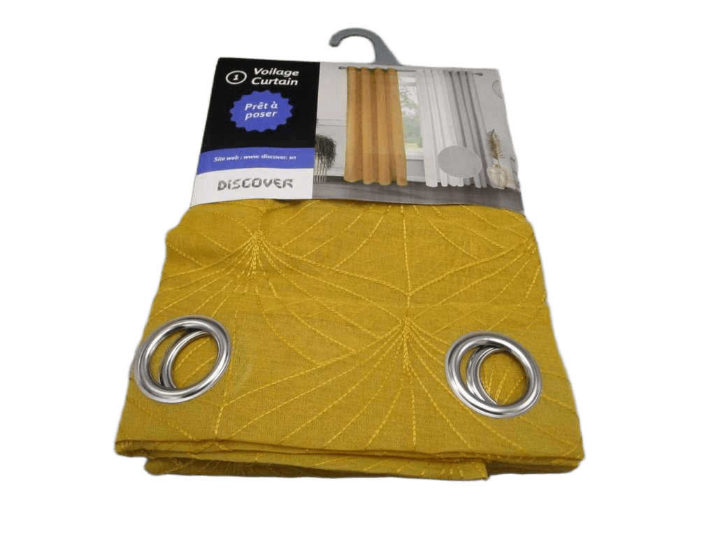 Curtain Embrodiery Voile Window Curtain 8 Rings 100% Polyester 75gsm 43x28x19