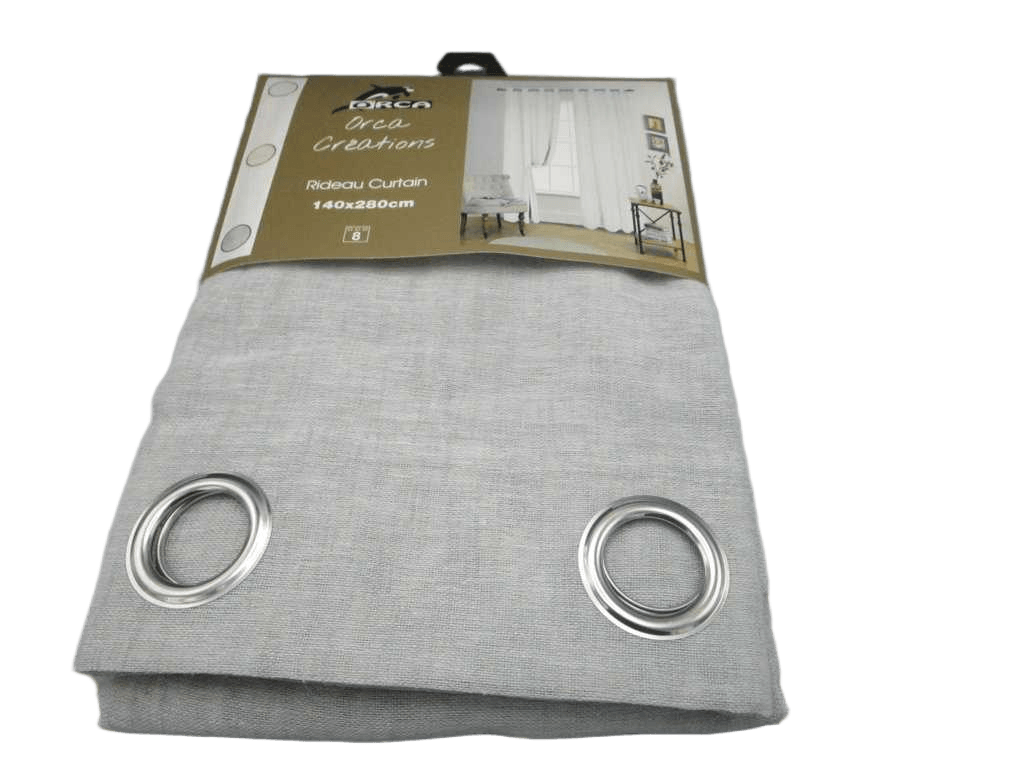 Curtain 140x280 Cm 100% Polyester 8 Ring 130gsm With Packing Hanger