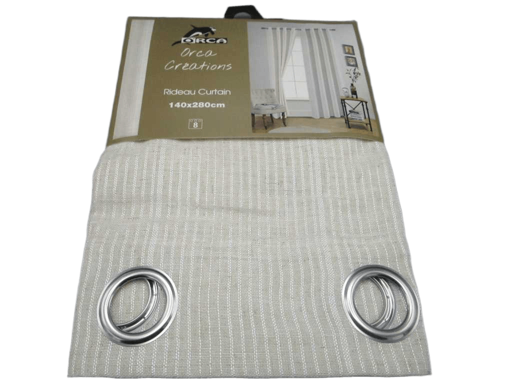 Curtain 140x280 Cm 90% Polyester 10%linen 8 Ring 195gsm With Packing Hanger