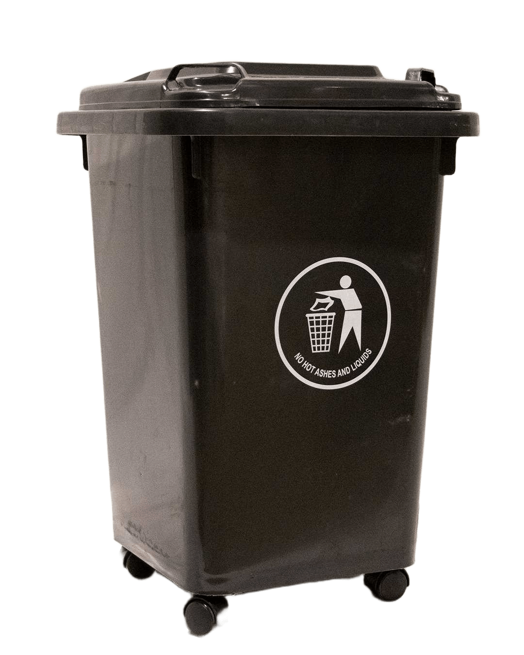 Dustbin Hdpe Plastic 50l With Weels Blackl42*w47*h65cm
