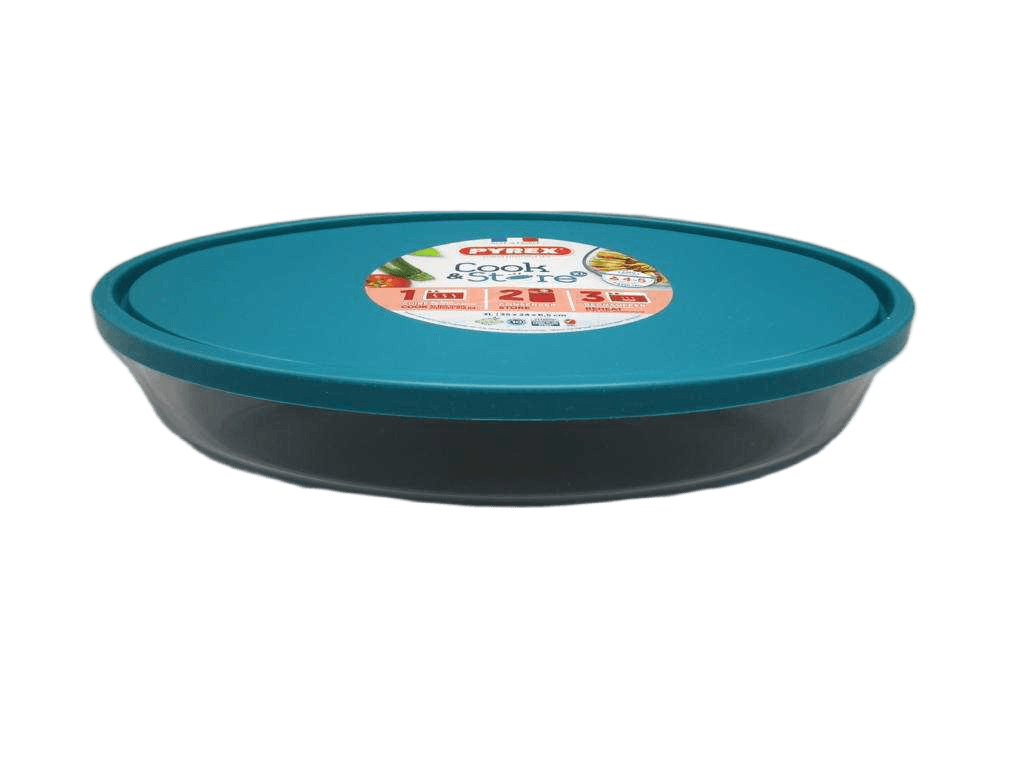 Dish + Blue Cover Plastic Round 12x12x12 Cm "