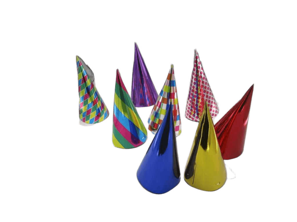 Party Cone Hats Single-Coloured Assorted Paper Height 23.5 C