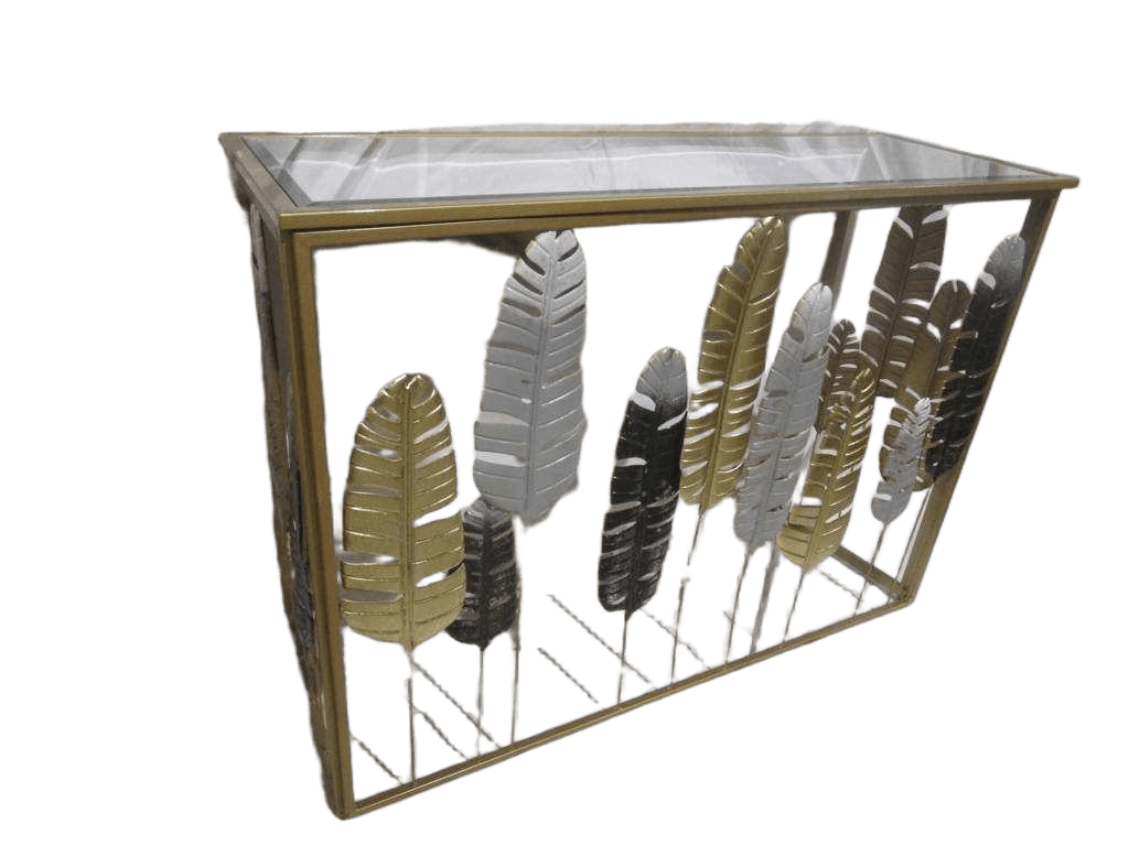 Consol Metal Table W Top Mirror Top: Mirror Base: Metal, Wood 108*36.8*80cm