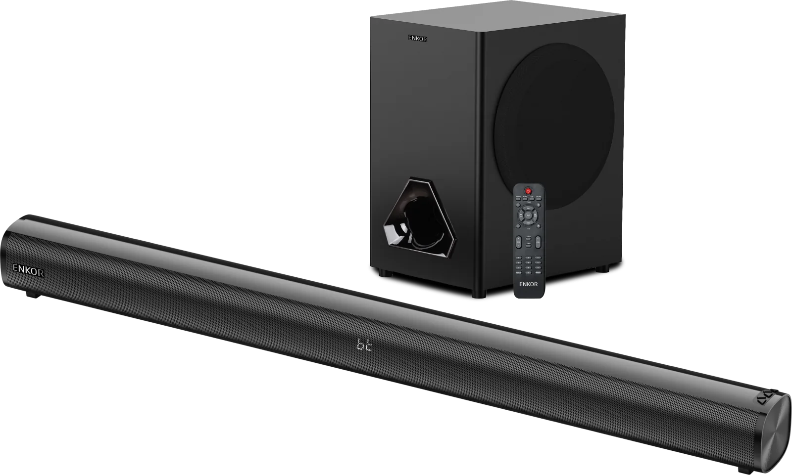 ENKOR ENKOR EKSB51 — Extended-width soundbar with a wireless subwoofer.