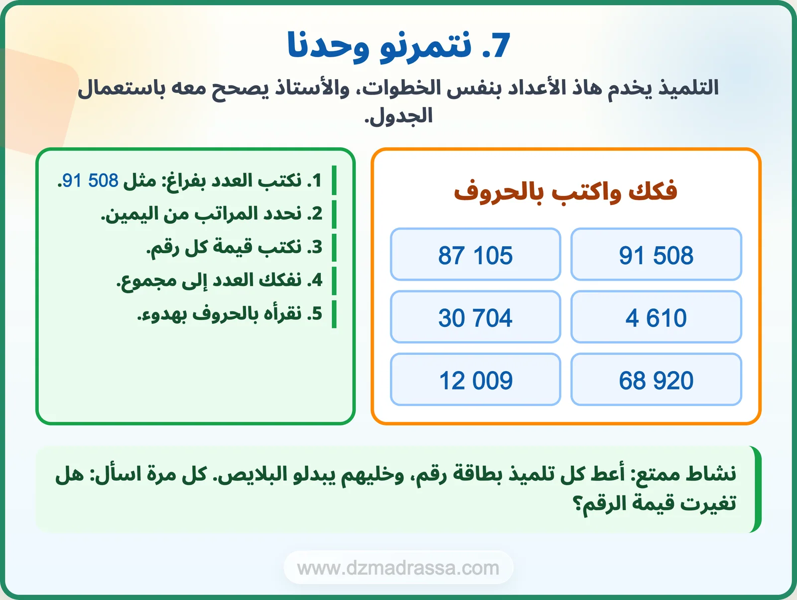 تمارين تطبيقية للسنة الرابعة ابتدائي