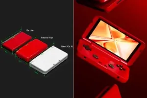Console de jeux portable Retroid Pocket Flip au format clamshell style Nintendo DS Lite, lancement imminent.
