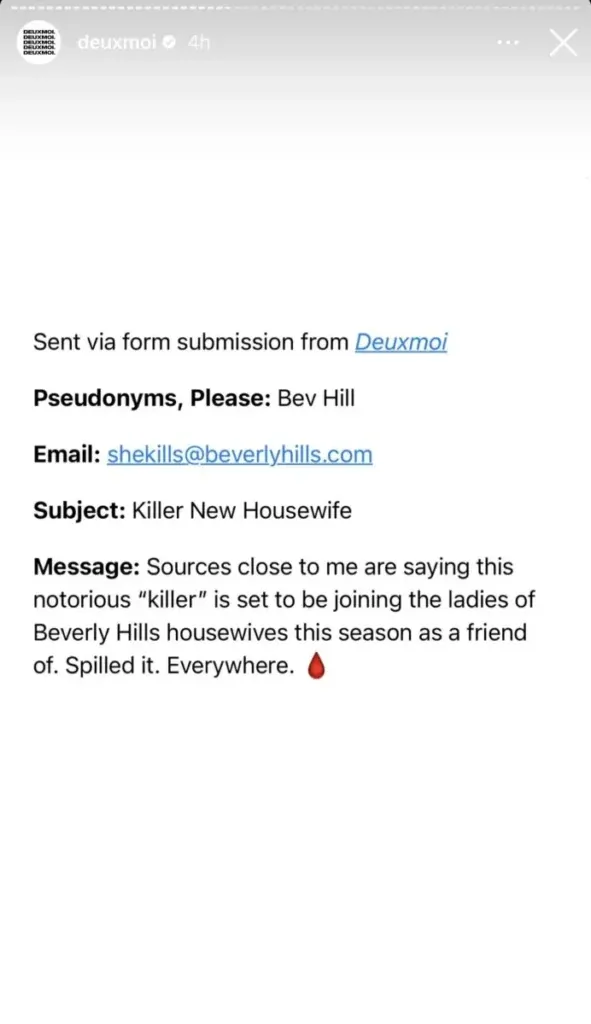 Rumeur : Une nouvelle « femme au foyer » « assassine » rejoint le casting de RHOBH saison 13.