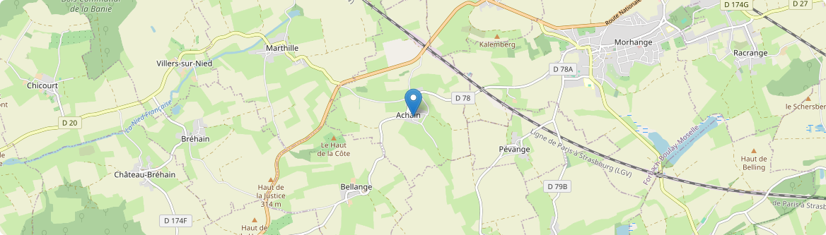 Achain - Carte