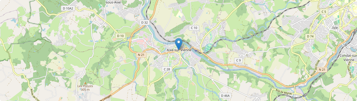 Aixe-sur-Vienne - Carte