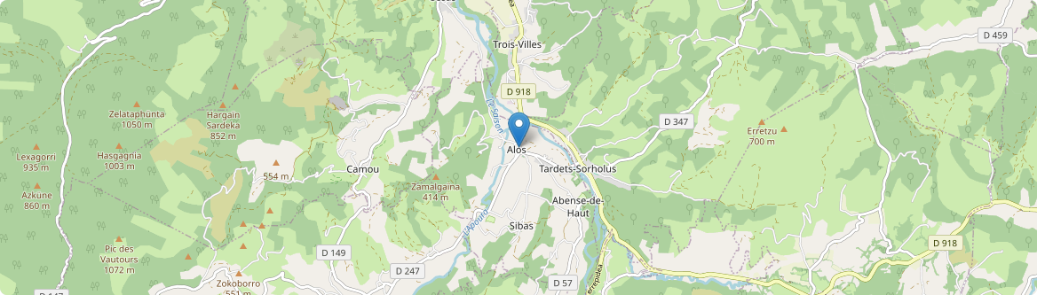 Alos-Sibas-Abense - Carte