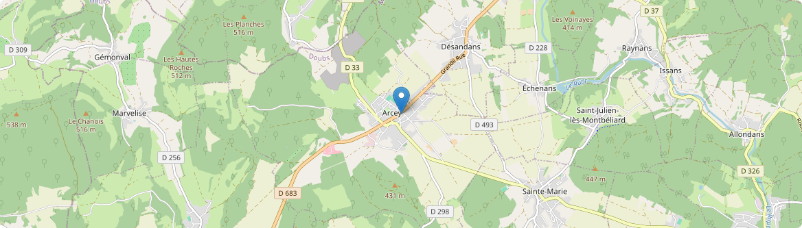 Arcey - Carte