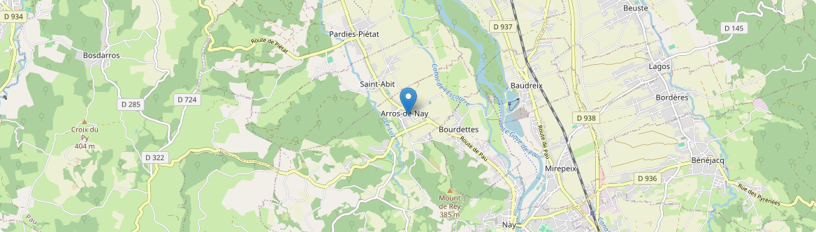 Arros-de-Nay - Carte