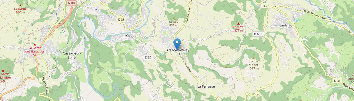 Arsac-en-Velay - Carte