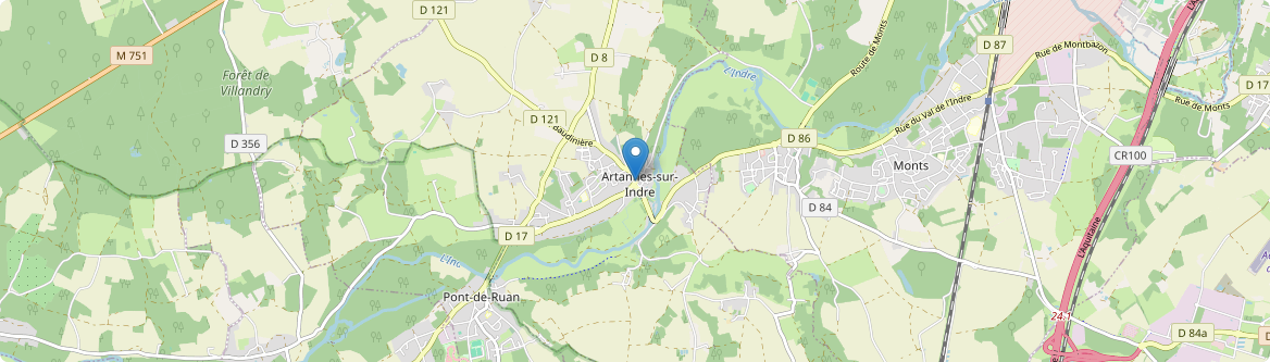 Artannes-sur-Indre - Carte