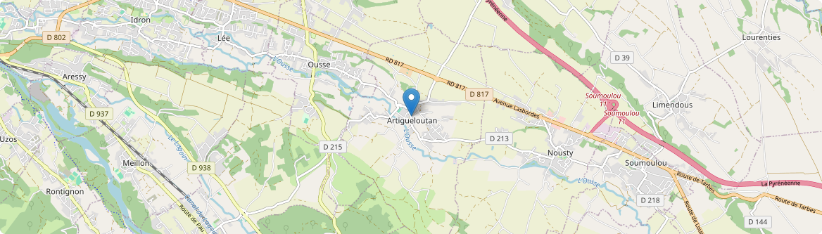 Artigueloutan - Carte