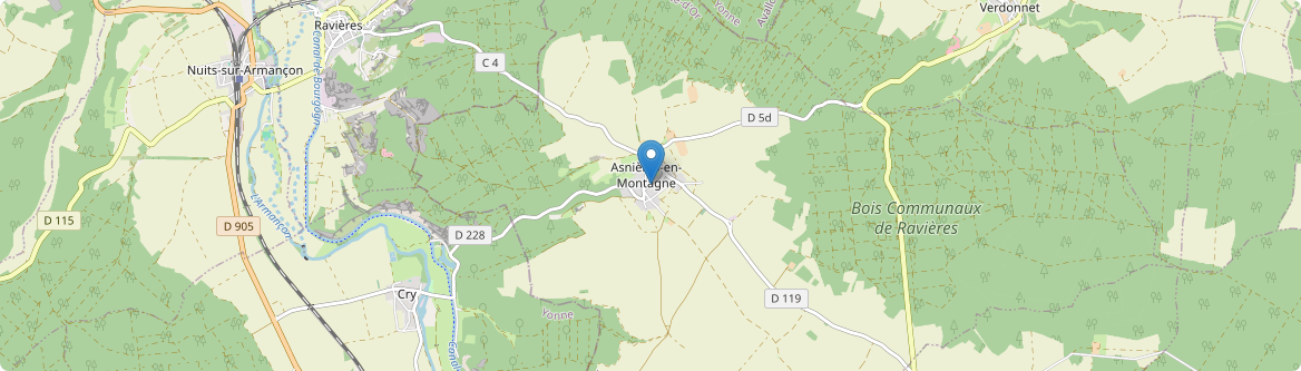 Asnières-en-Montagne - Carte