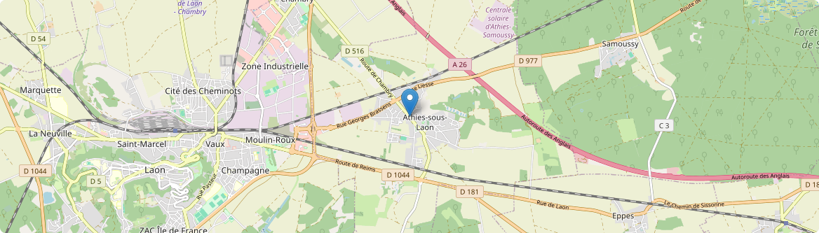 Athies-sous-Laon - Carte