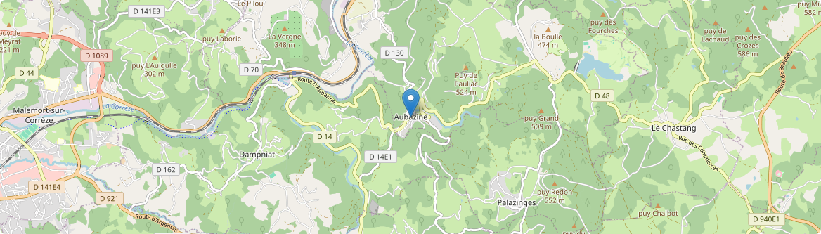 Aubazines - Carte