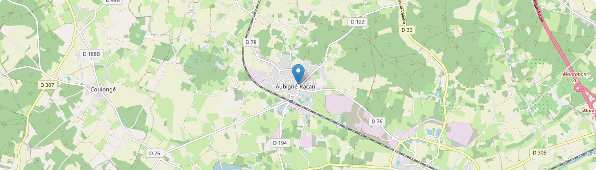 Aubigné-Racan - Carte