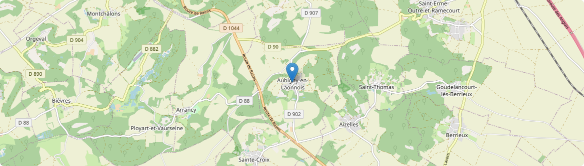 Aubigny-en-Laonnois - Carte